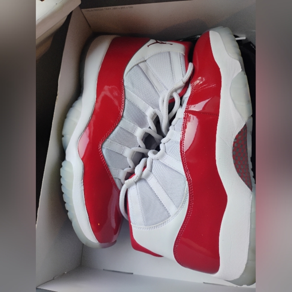 Nike Men’s Red and White High-Top Basketball Shoes